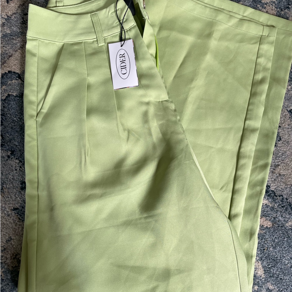 Cider green wide leg trousers